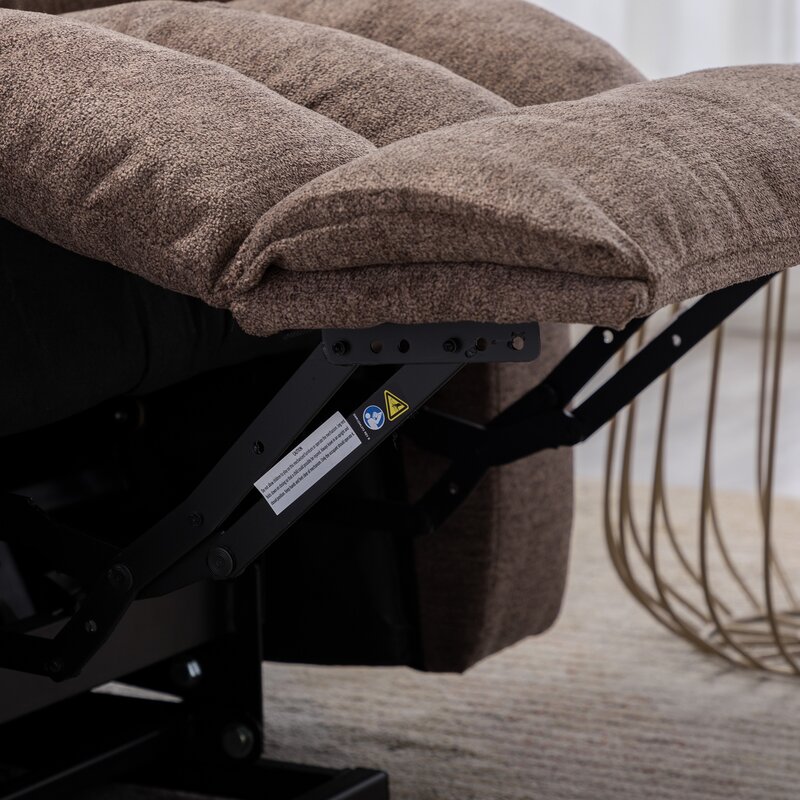 Electric lift assist recliner chair in lifting position, helping seniors stand up safely Electric lift assist recliner chair in lifting position, helping seniors stand up safely