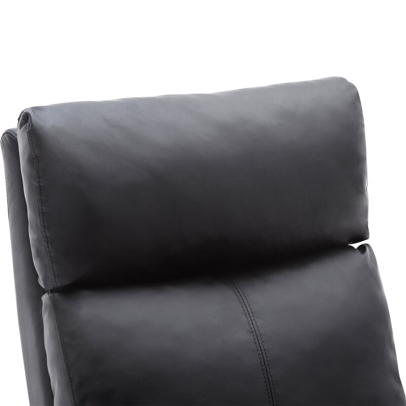 black modern push back recliner chair with rounded armrests black modern push back recliner chair with rounded armrests