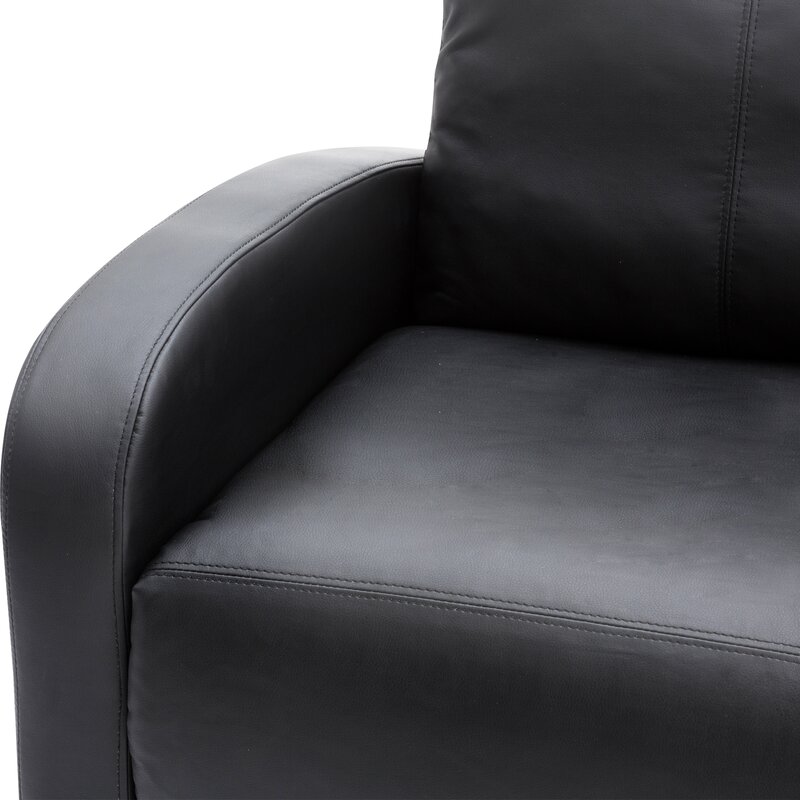 black modern push back recliner chair with rounded armrests black modern push back recliner chair with rounded armrests