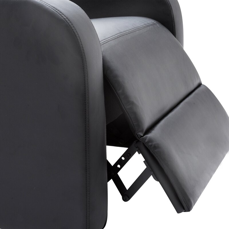 black modern push back recliner chair with rounded armrests black modern push back recliner chair with rounded armrests