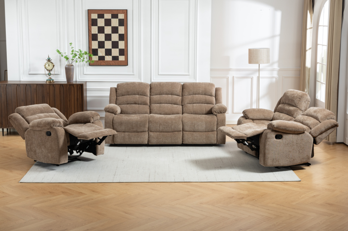 3+2+1 seater chenille fabric manual recliner sofa set for living room 3+2+1 seater chenille fabric manual recliner sofa set for living room
