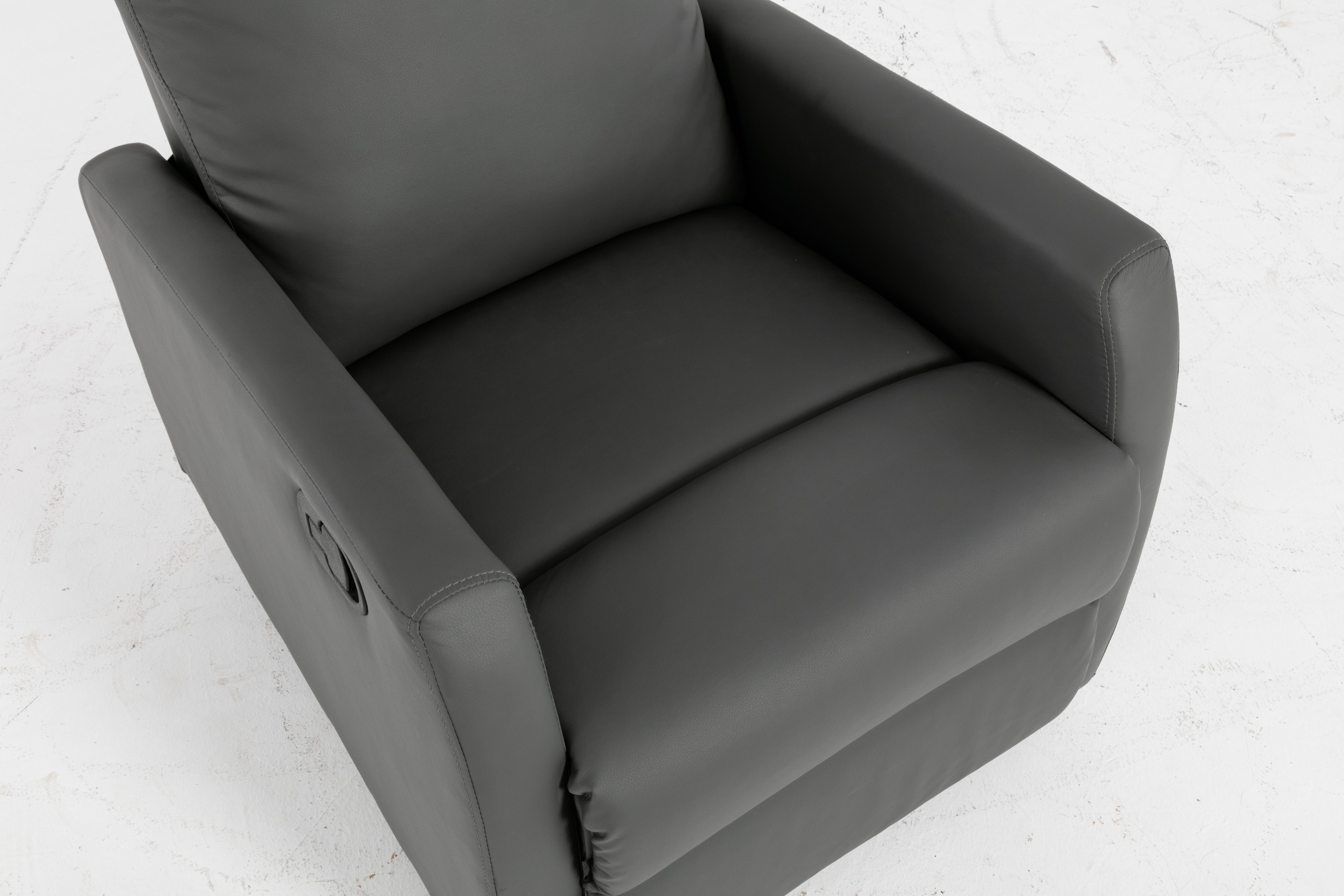 Modern upright gray PU leather reclining sofa for living room