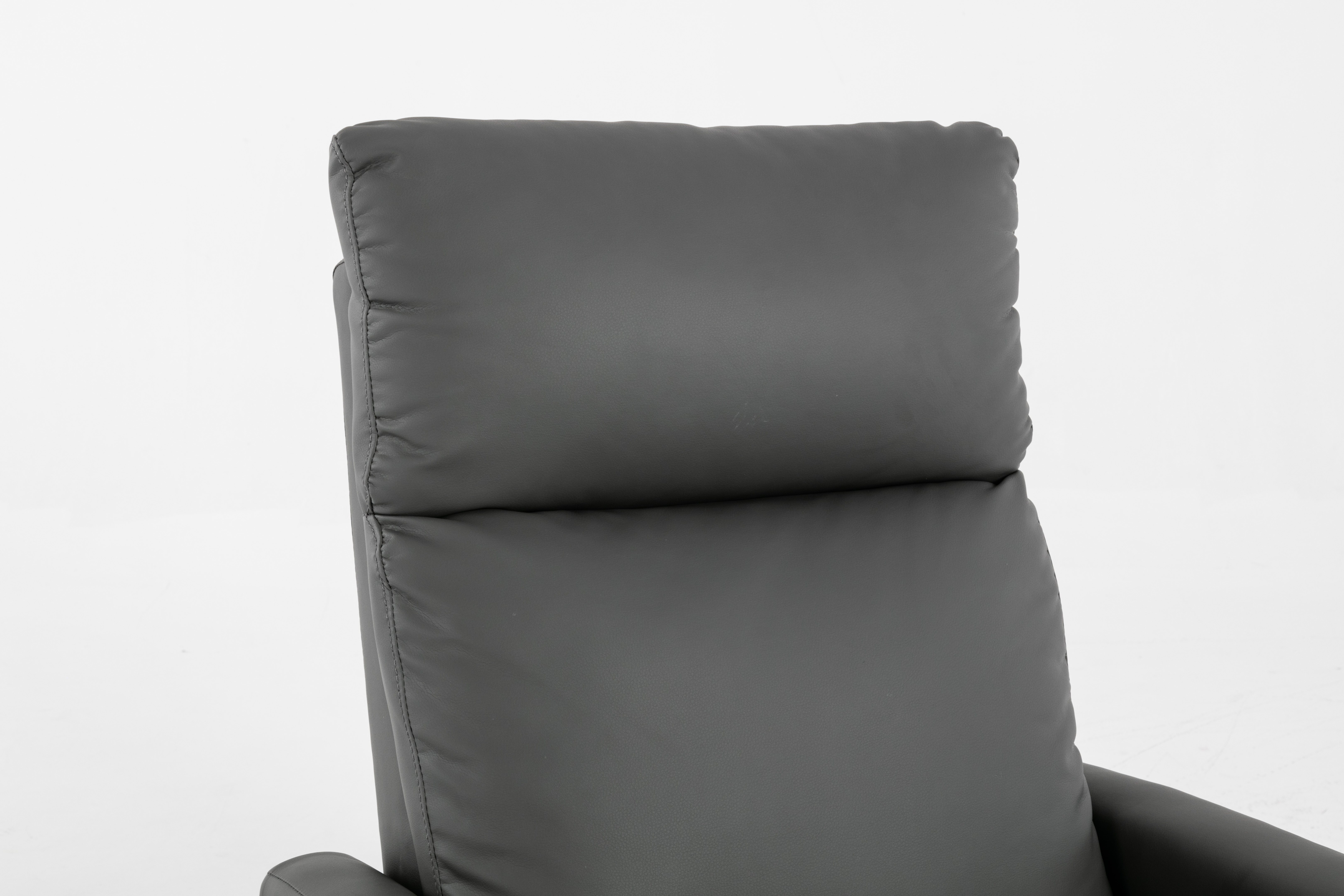Modern upright gray PU leather reclining sofa for living room