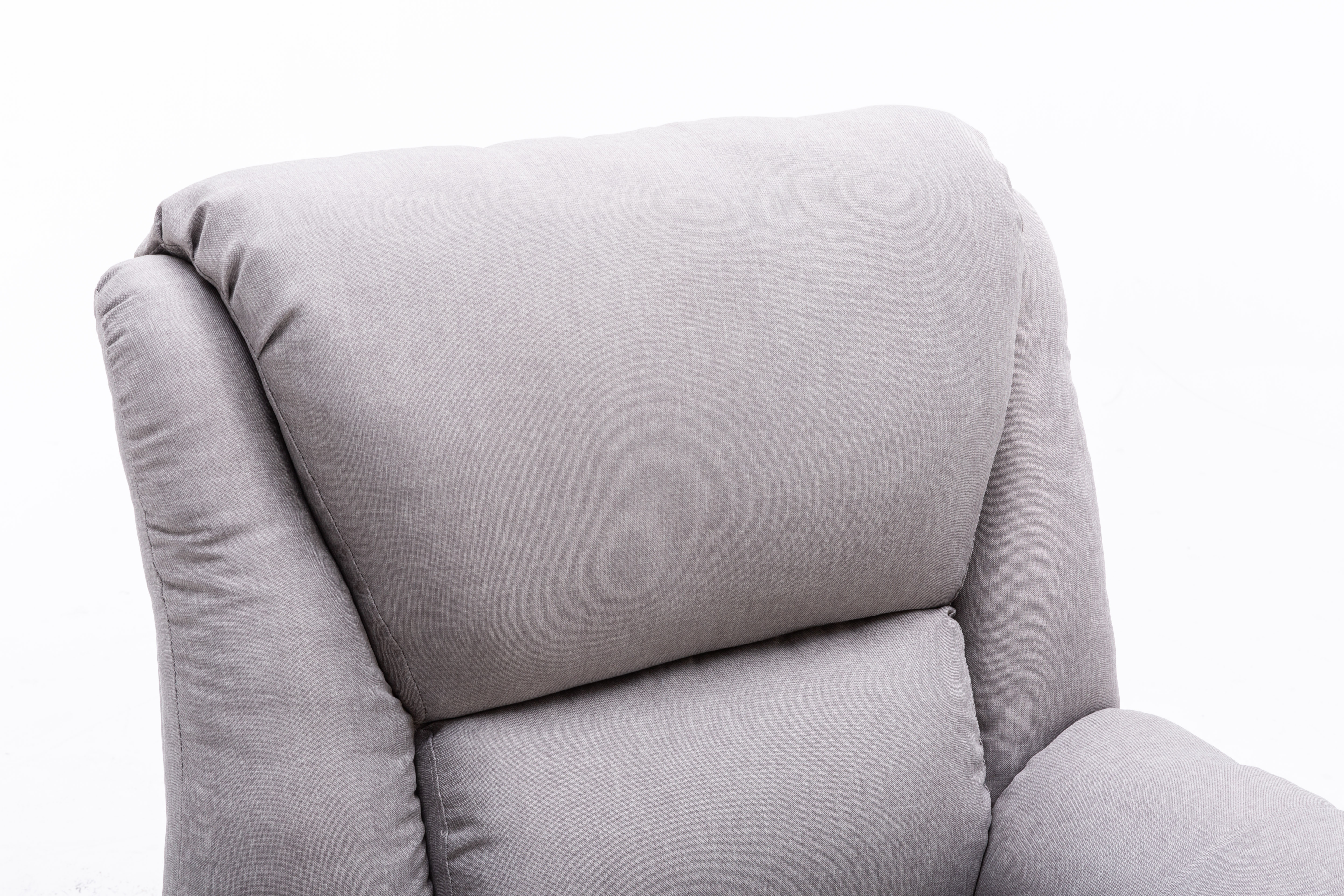 Light Gray Fabric Electric Power Lift Recliner Chair with Extended Footrest in Living Room Light Gray Fabric Electric Power Lift Recliner Chair with Extended Footrest in Living Room
