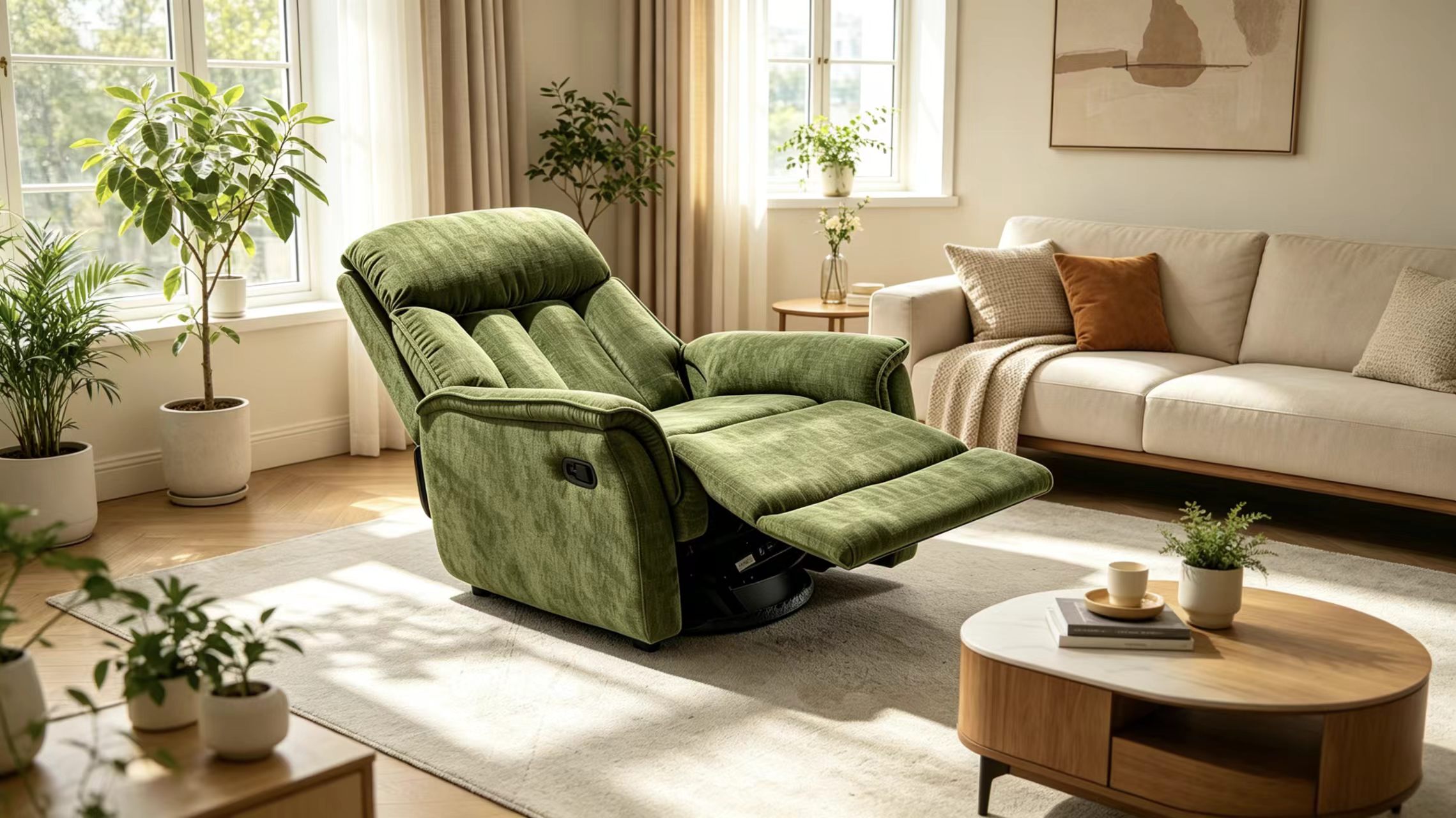 Wholesale Green Chenille Fabric Manual Swivel Rocker Recliner Chair Wholesale Green Chenille Fabric Manual Swivel Rocker Recliner Chair