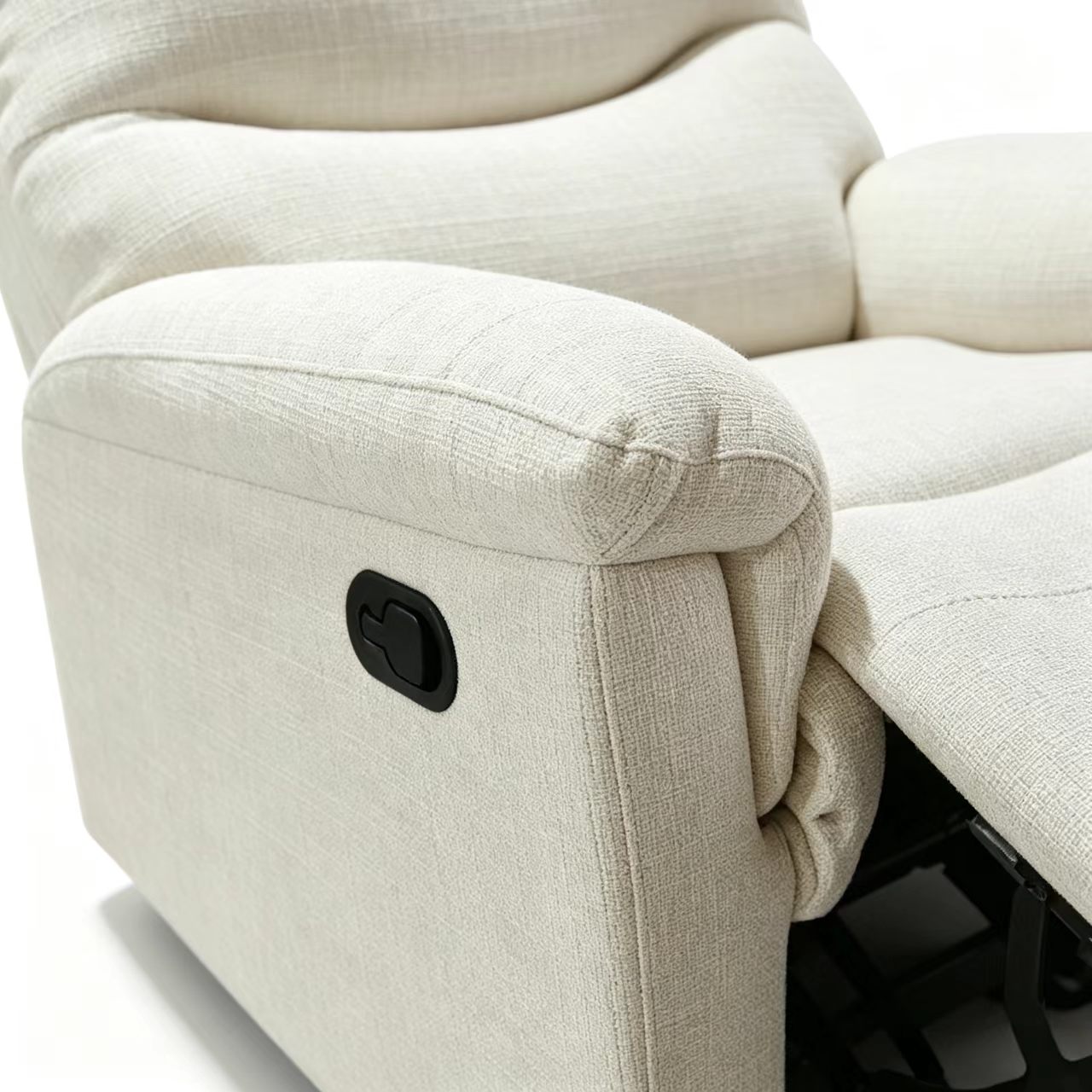 Wholesale Beige Manual Fabric Recliner Sofa with Extended Footrest, Single Seater Recliner Chair for Living Room Wholesale Beige Manual Fabric Recliner Sofa with Extended Footrest, Single Seater Recliner Chair for Living Room