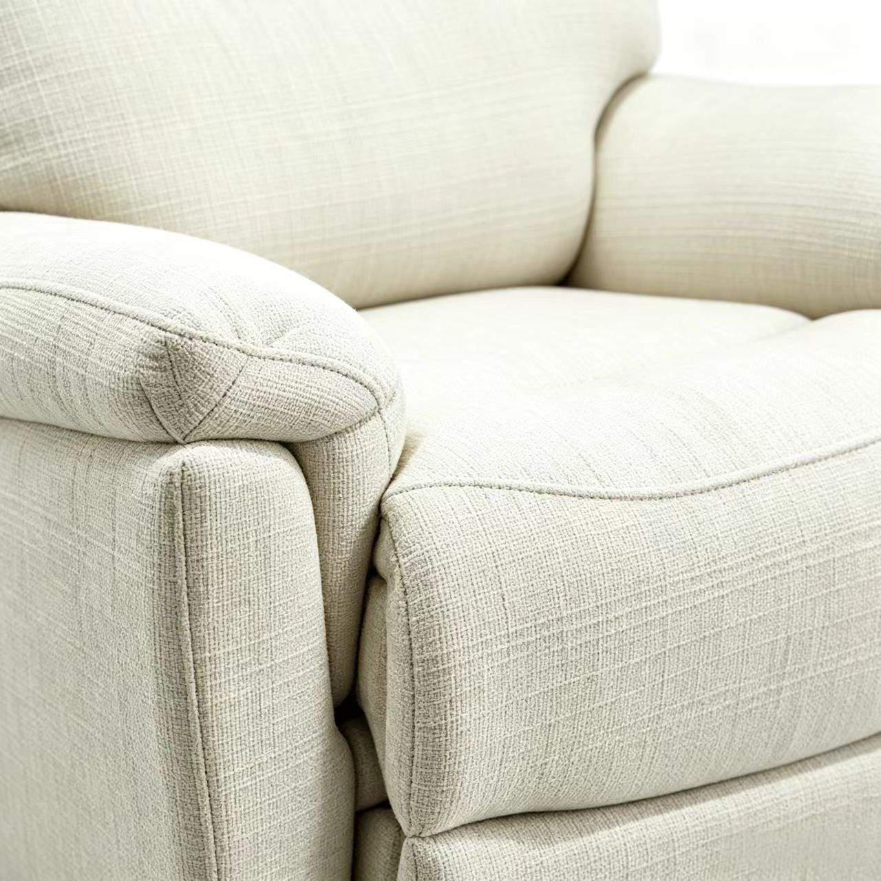 Wholesale Beige Manual Fabric Recliner Sofa with Extended Footrest, Single Seater Recliner Chair for Living Room Wholesale Beige Manual Fabric Recliner Sofa with Extended Footrest, Single Seater Recliner Chair for Living Room